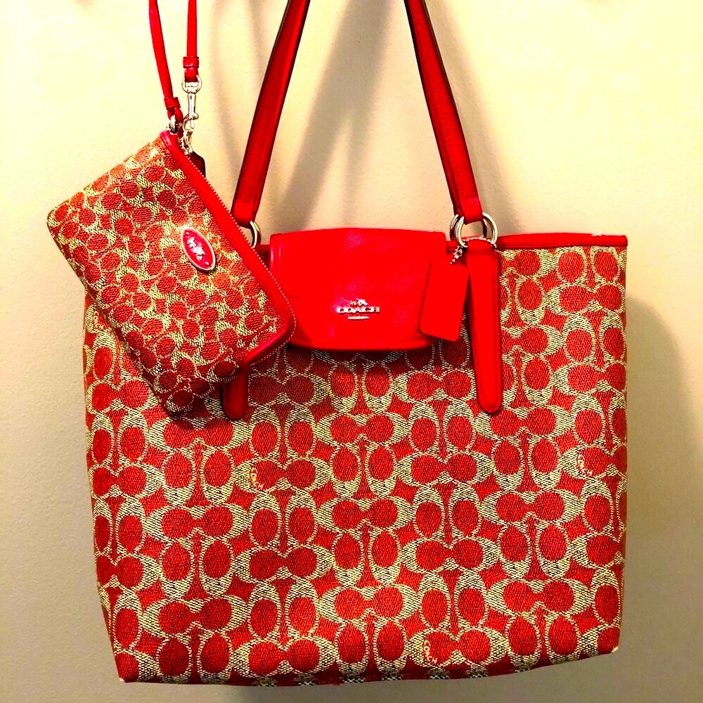 Gently used Coach purse and matching wristlet.